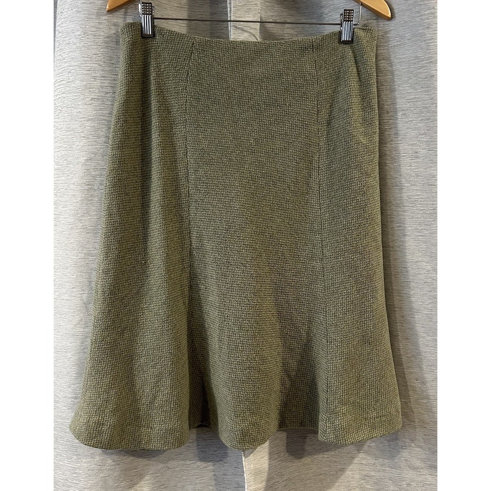 Lauren Ralph Lauren houndstooth Wool Blend Skirt Green Size 6